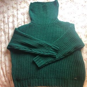 Hollister Green Turtleneck Chenille Sweater